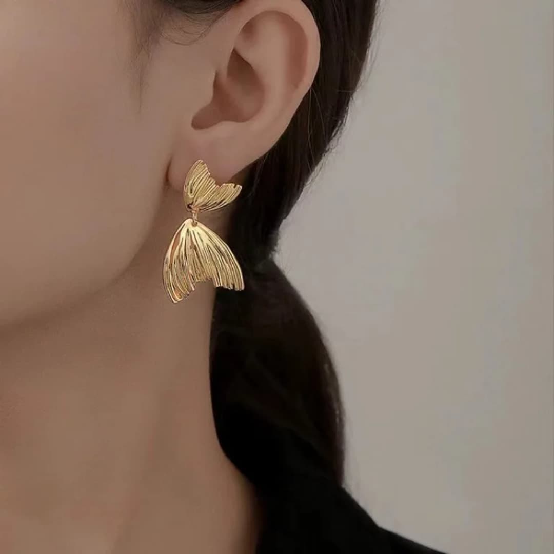 Fish Tail Earrings - 18K Gold Plated
