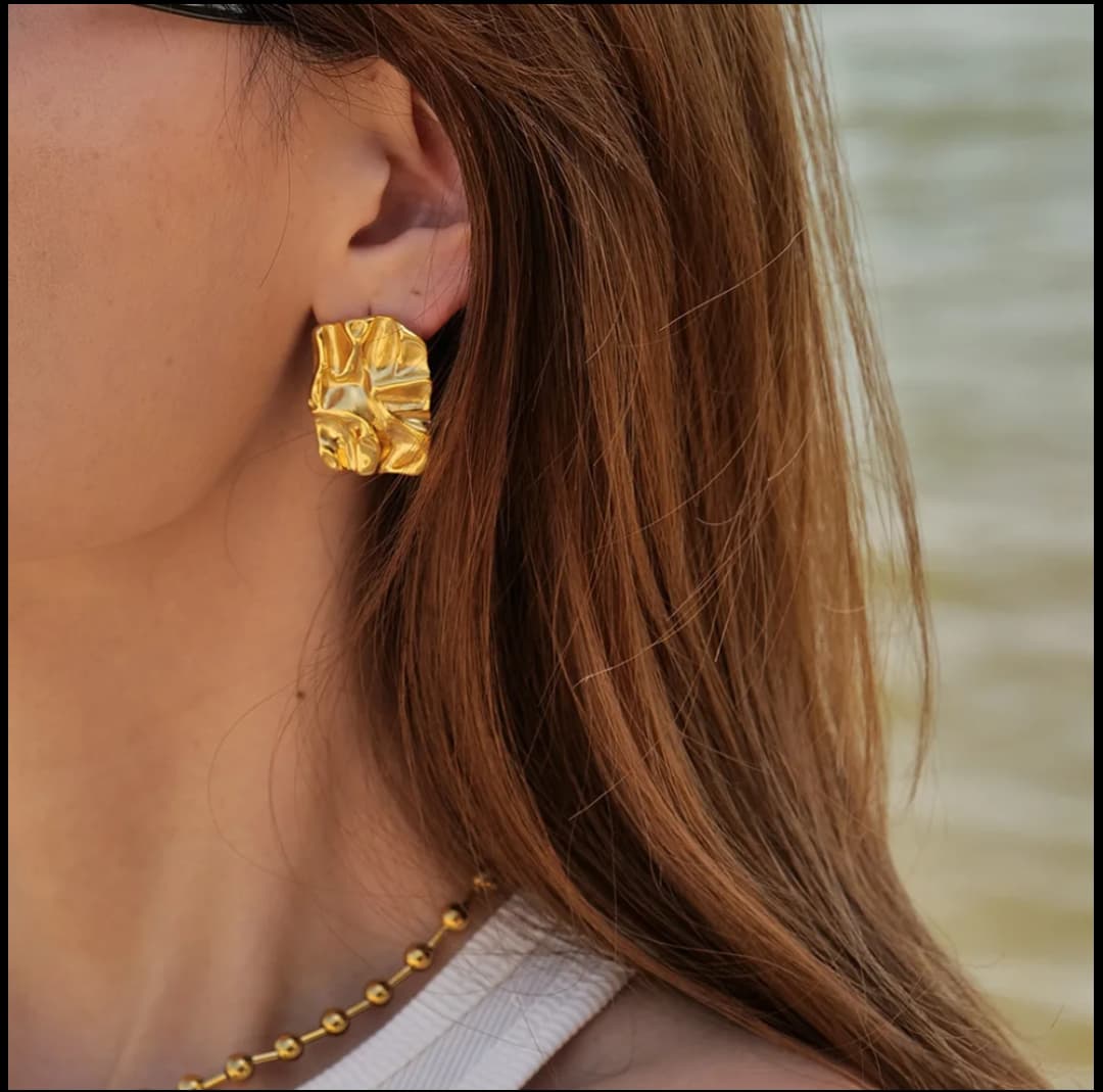 Chunky Gold Plated Earring