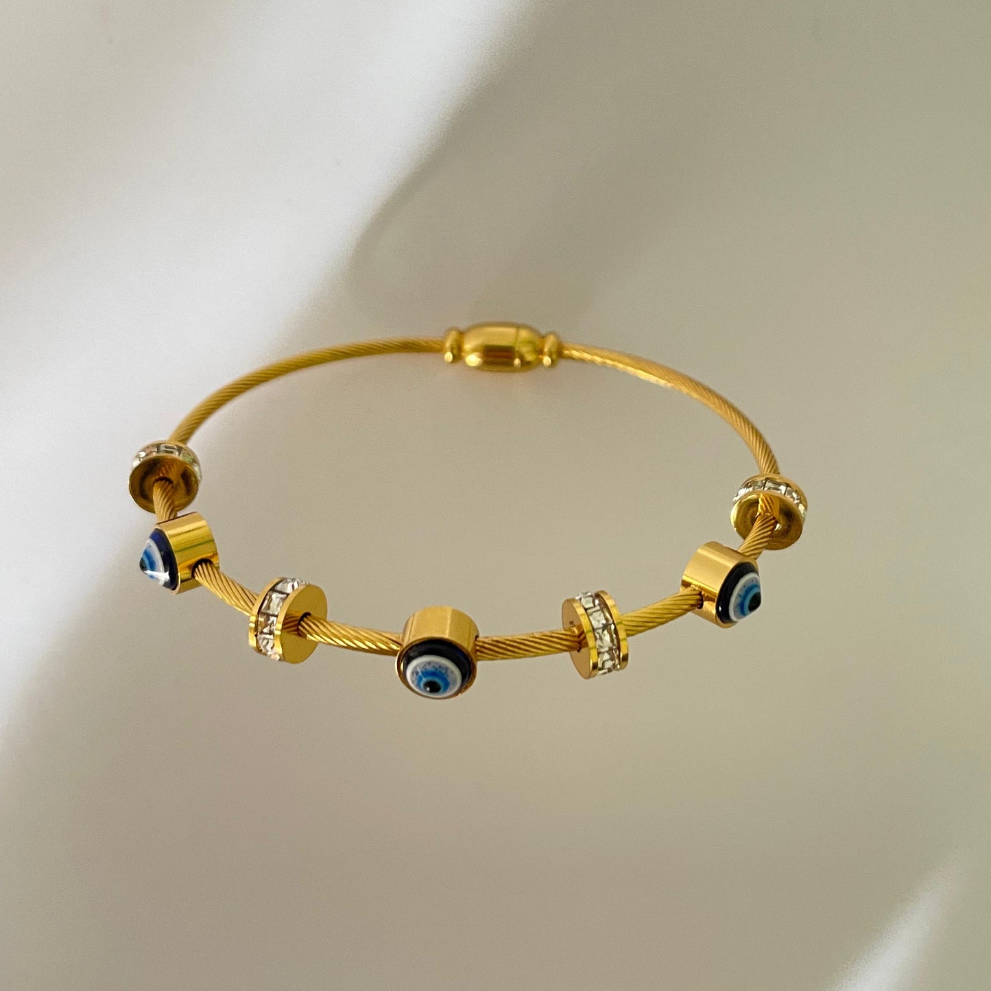 Trendy Evil eye Bracelet Kada - 22K Gold Plated