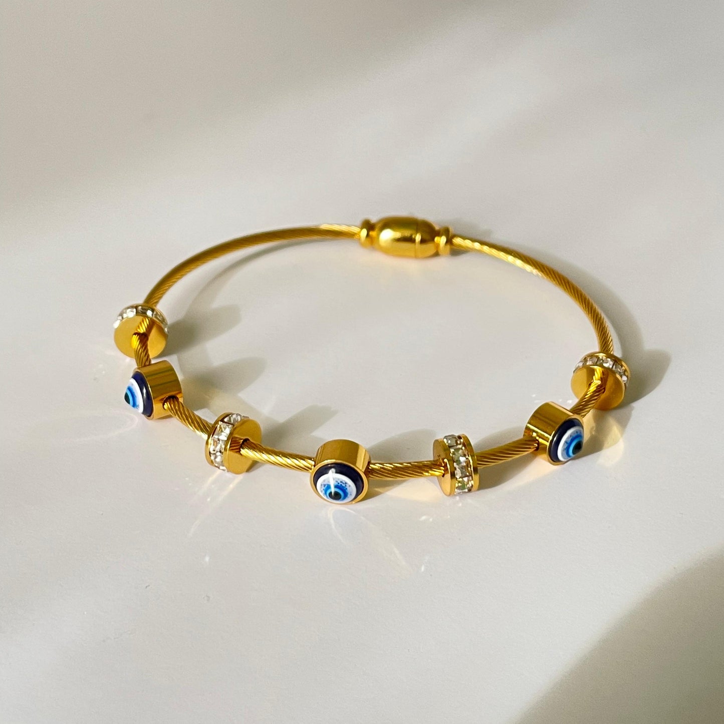Trendy Evil eye Bracelet Kada - 22K Gold Plated