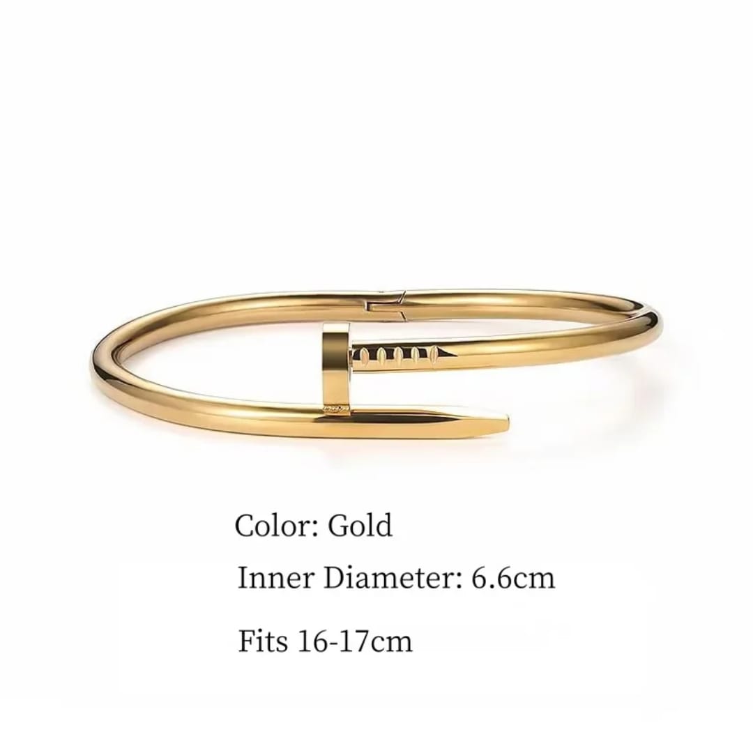 Golden Nail Bracelet - Anti-tarnish