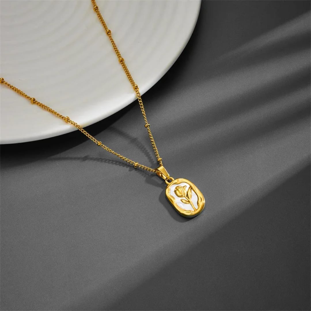 Beautiful Rose Pendent - 22K Gold Plated