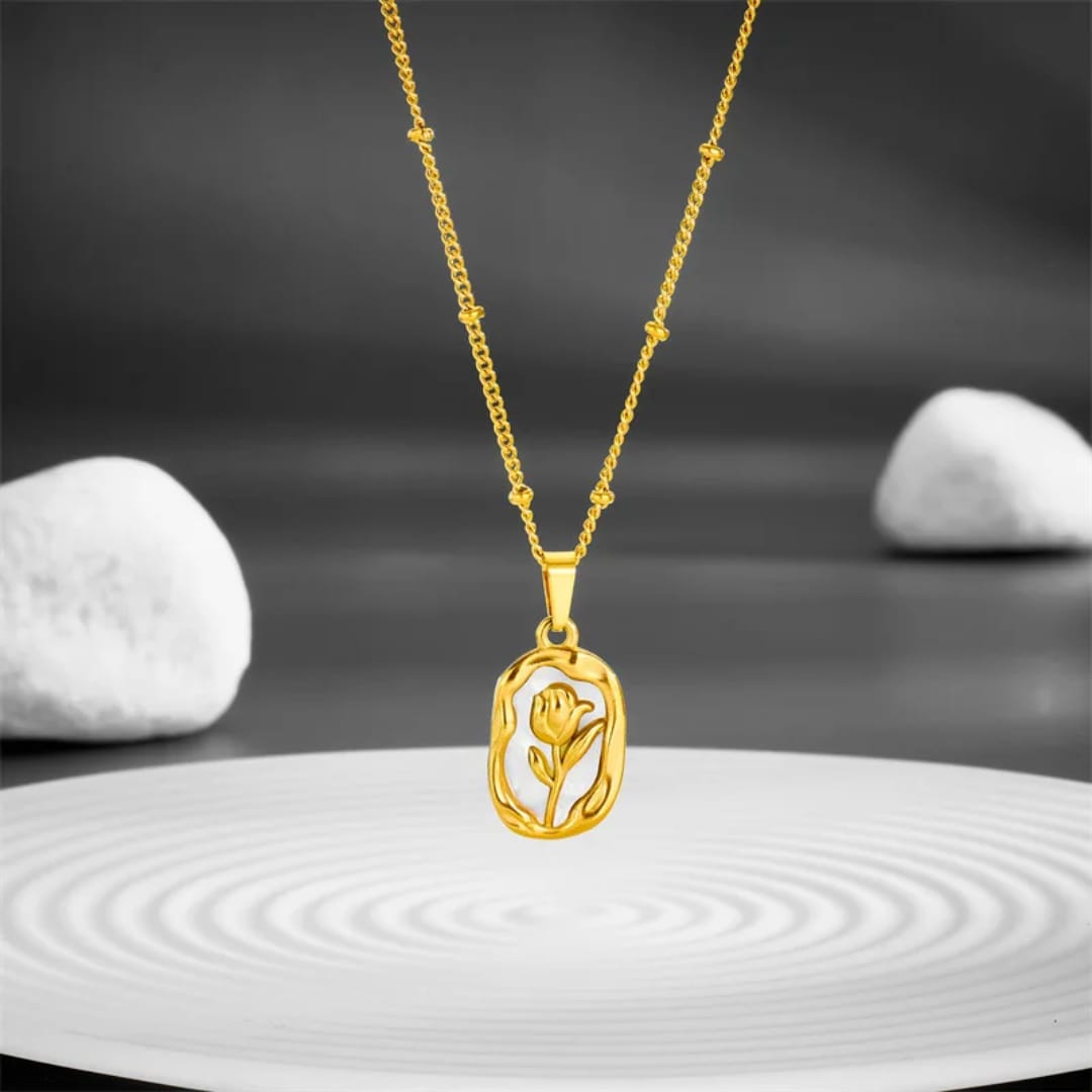 Beautiful Rose Pendent - 22K Gold Plated