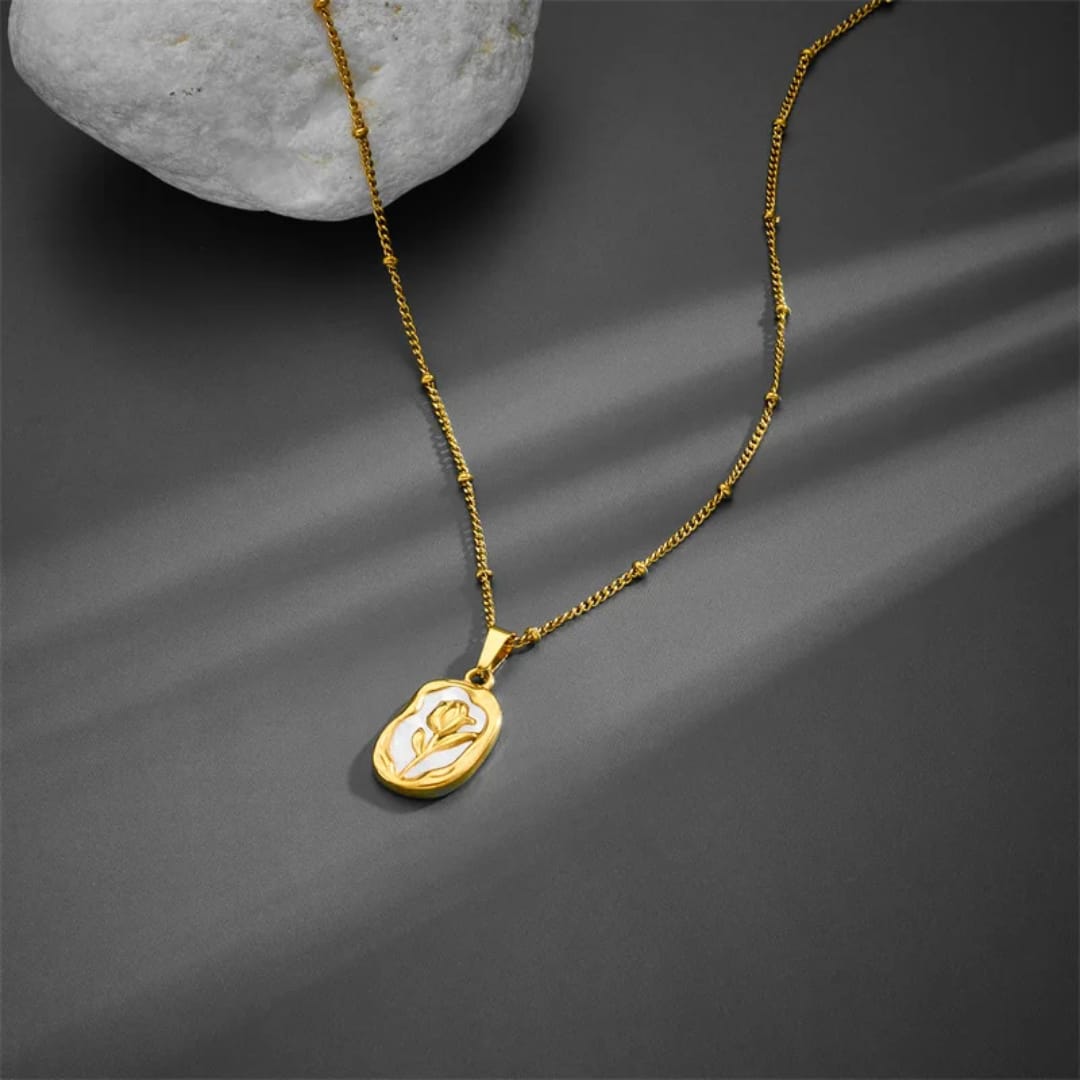 Beautiful Rose Pendent - 22K Gold Plated
