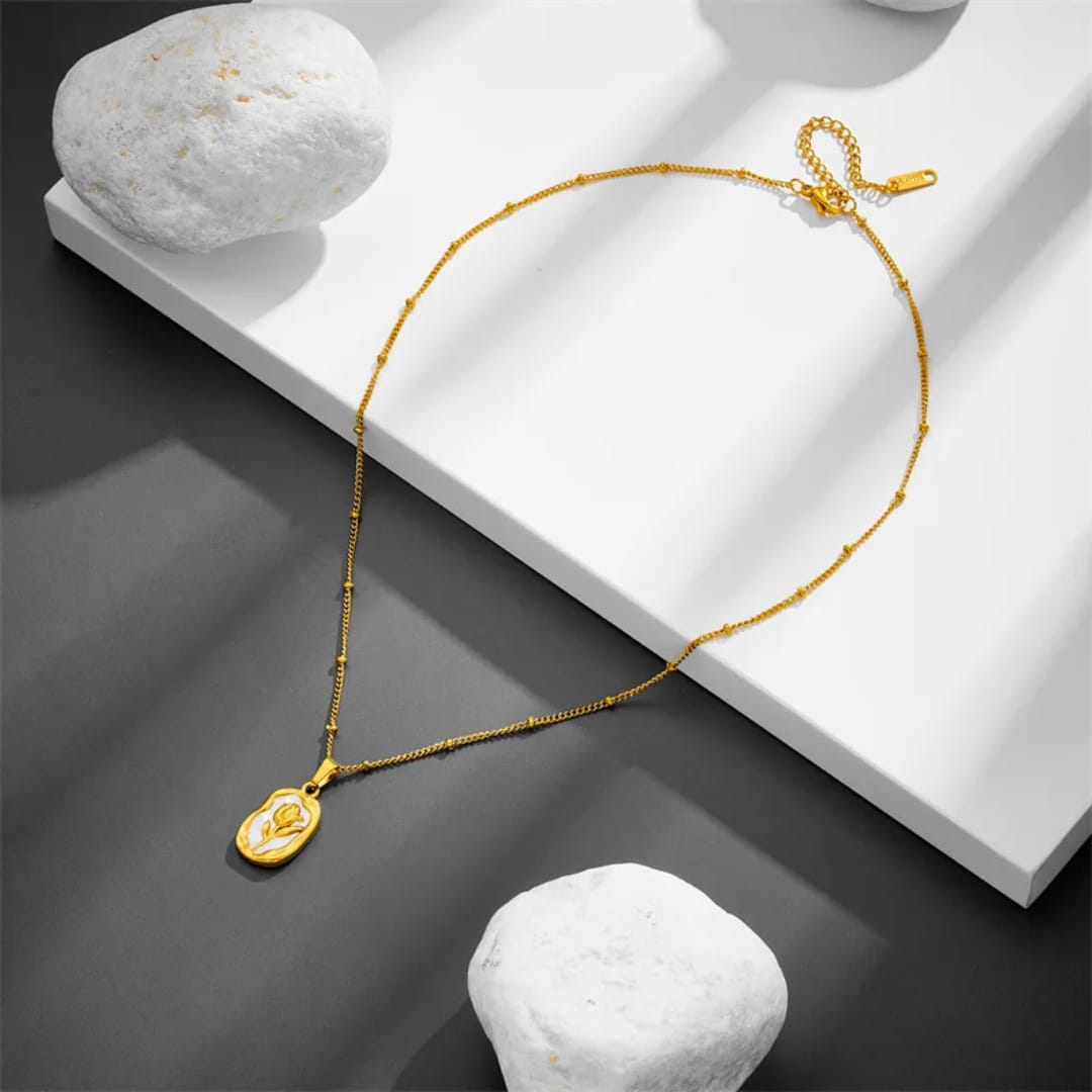 Beautiful Rose Pendent - 22K Gold Plated