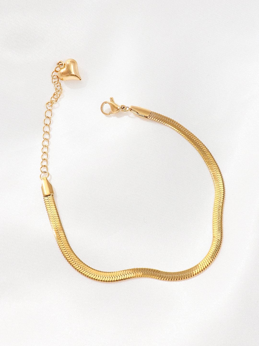 Shiny and Long Lasting Gold Snake Chain Anklet & Bracelet - 22K Gold Plated