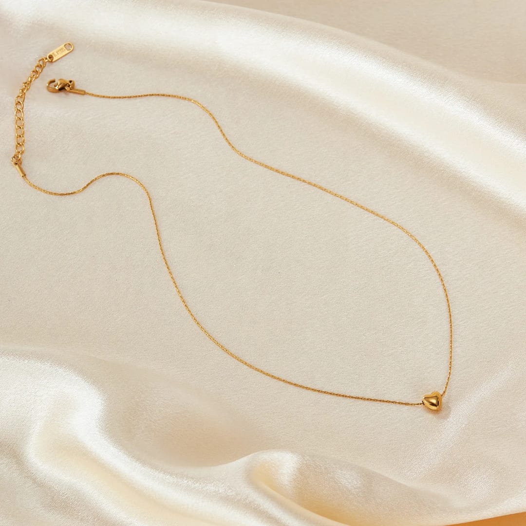 Minimalist Heart Pendant Gold Plated Stainless Steel Necklace