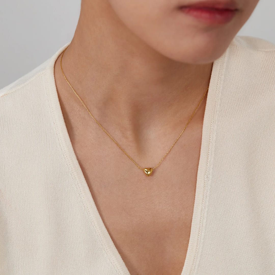 Minimalist Heart Pendant Gold Plated Stainless Steel Necklace