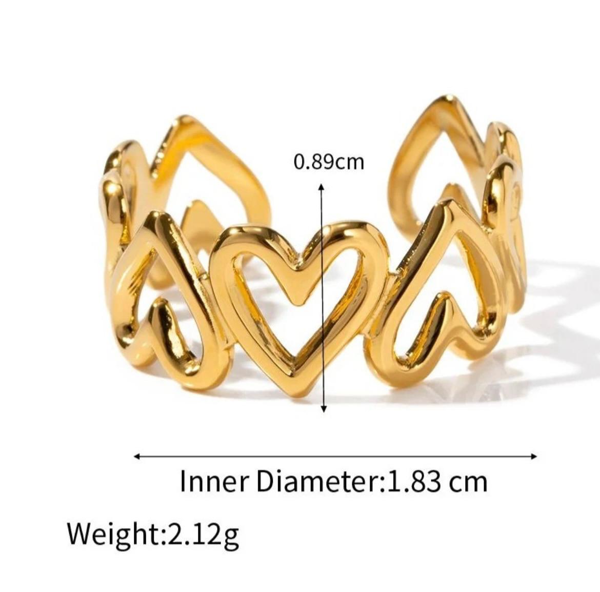Minimal Hollow Heart Ring - Anti-tarnish