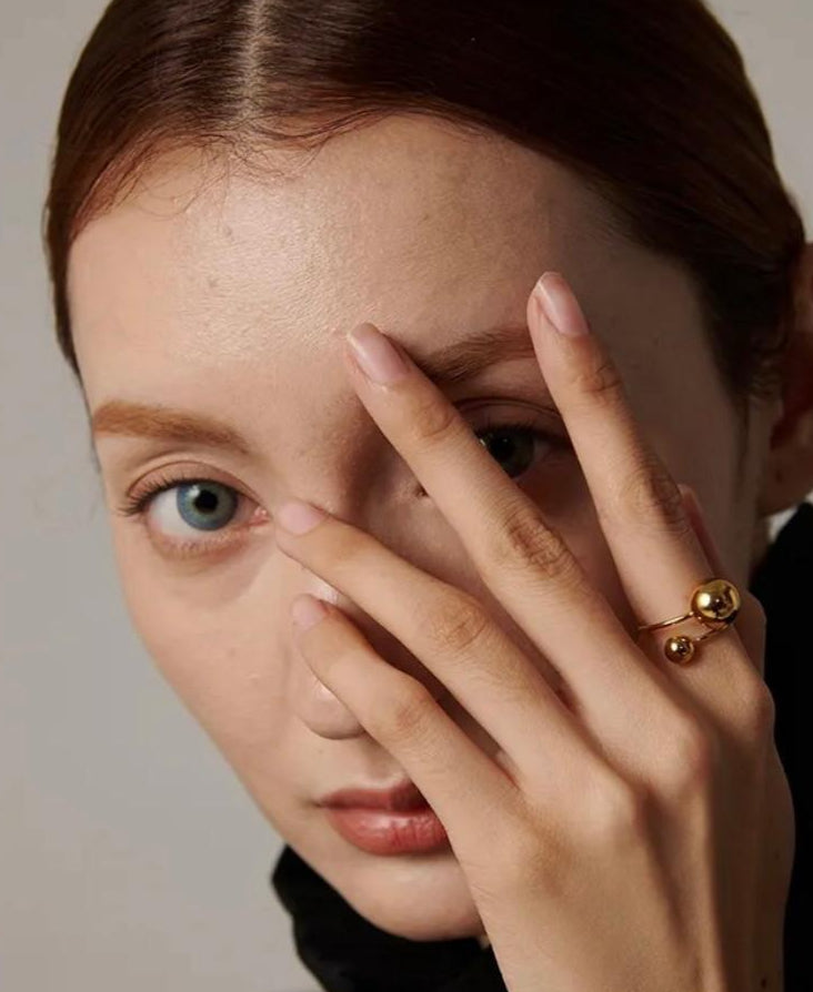 Classy Ball Ring - 22K Gold Plated