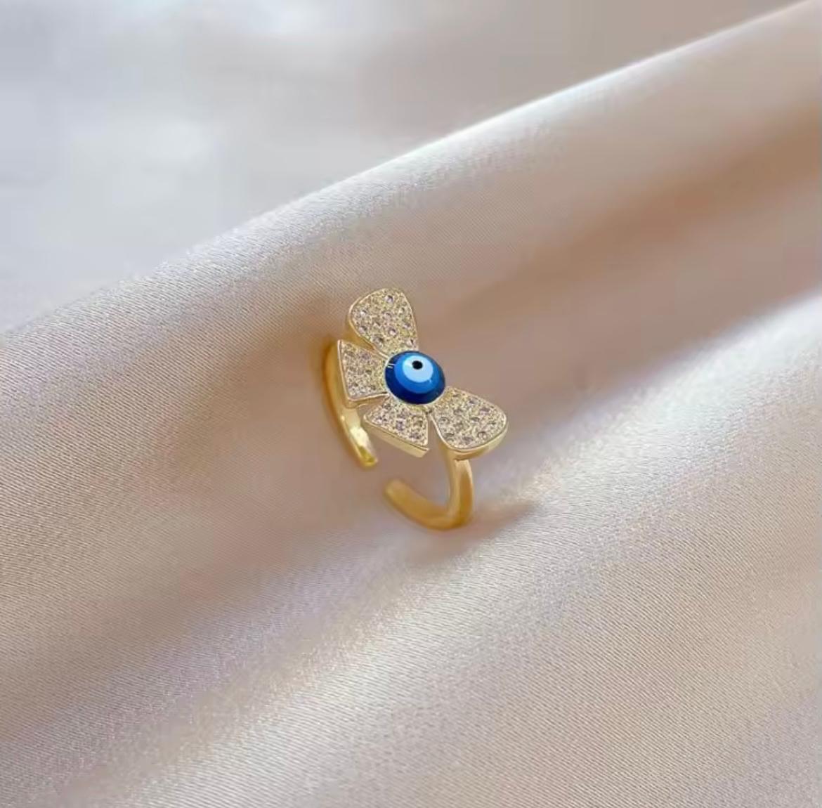 Butterfly Evil Eye Korean Ring