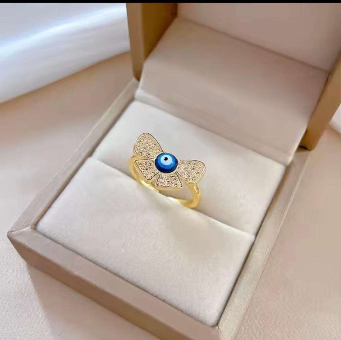 Butterfly Evil Eye Korean Ring