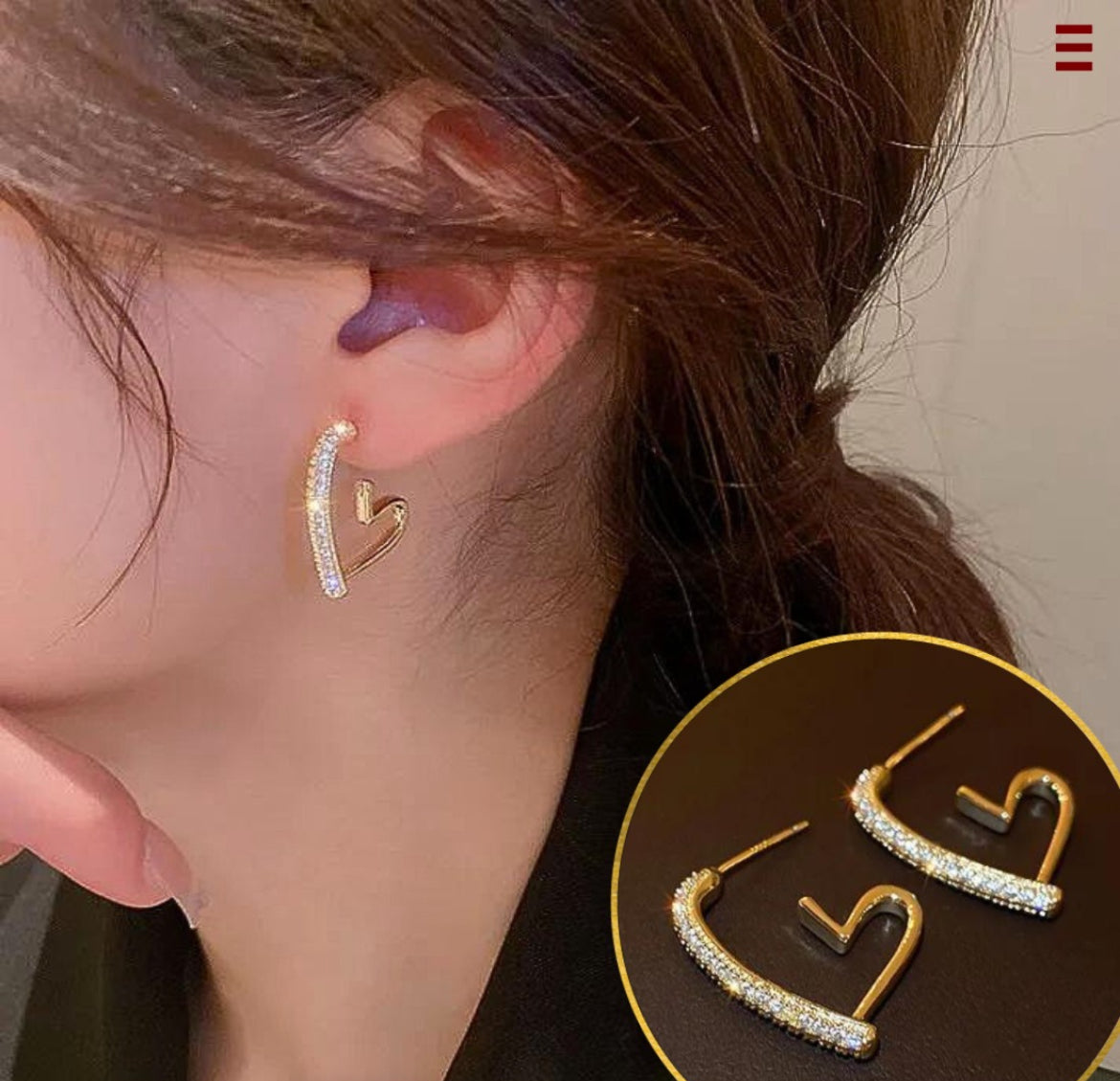 Elegant Heart Shape Hoop Earrings