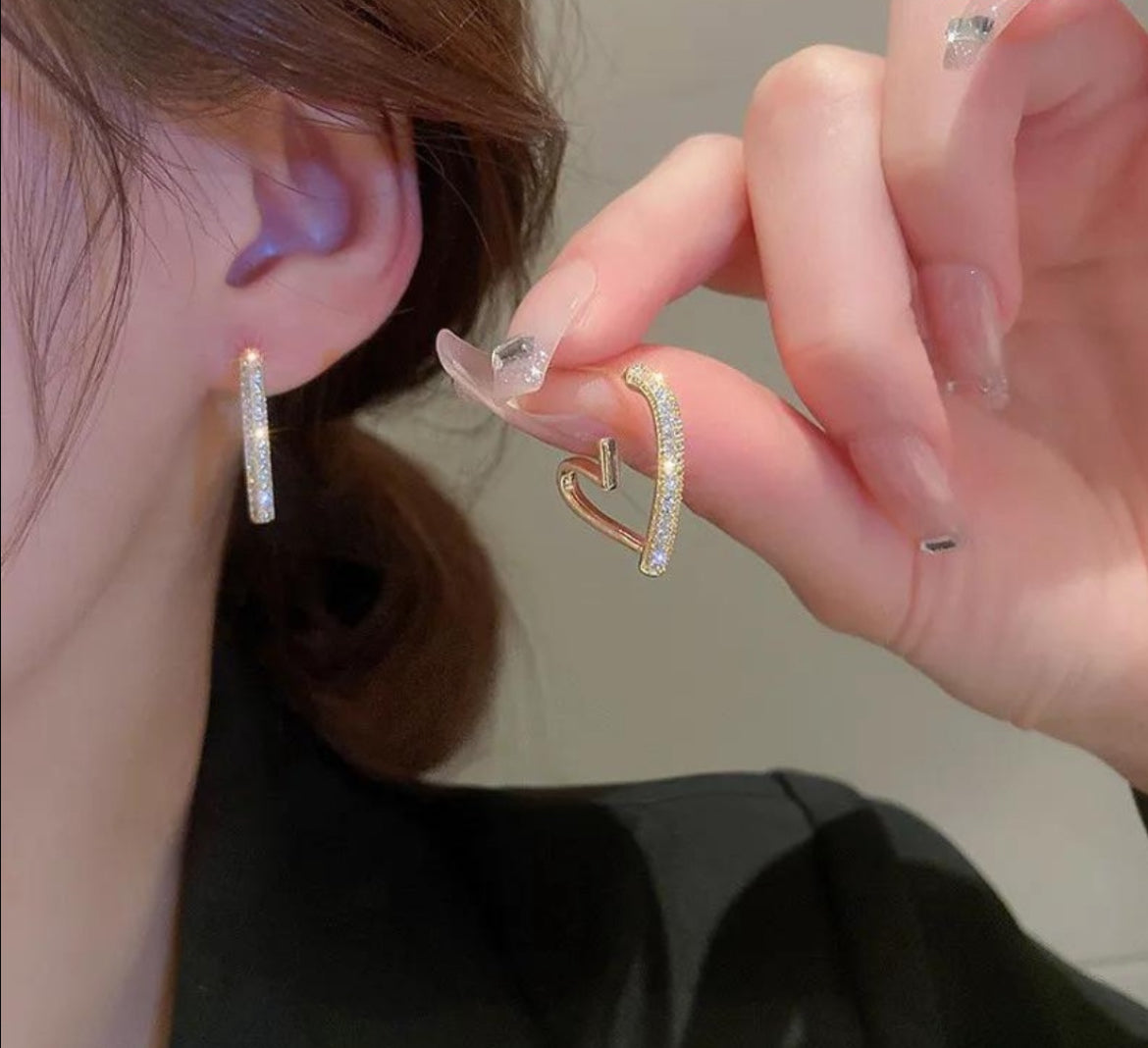 Elegant Heart Shape Hoop Earrings