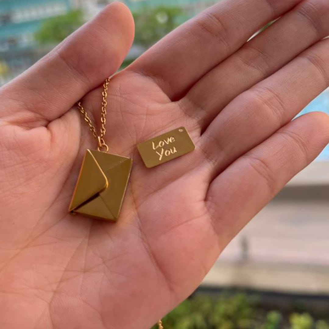 18K Gold Plated, love letter envelope Necklace