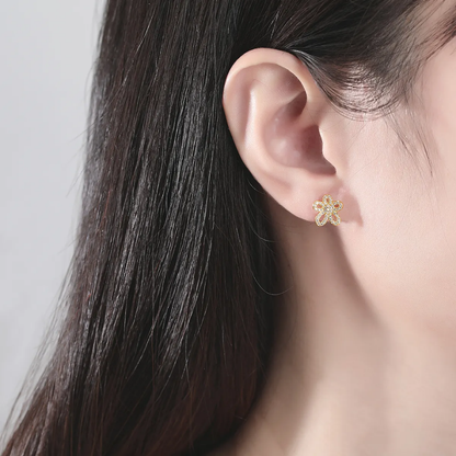 Cute Flower Stone Korean Earring