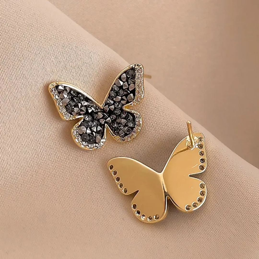 Black Butterfly Stone Korean Earring