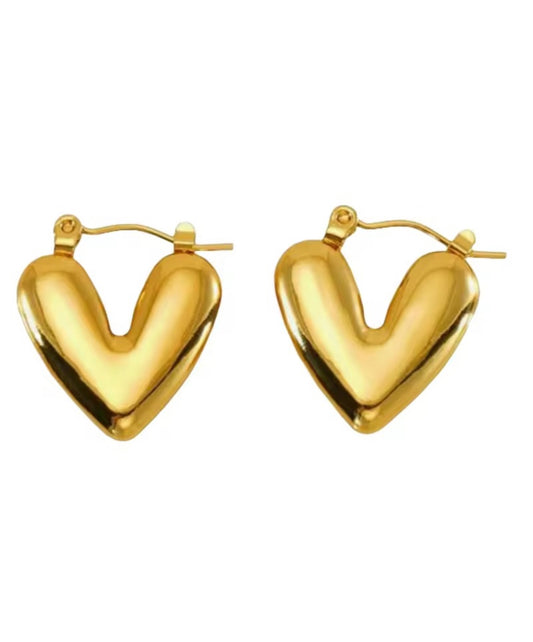 Chunky Heart Hoop Earring