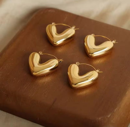 Chunky Heart Hoop Earring