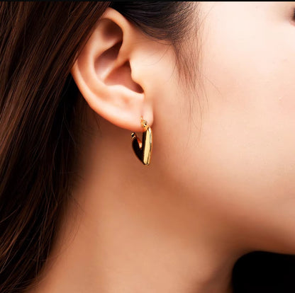 Chunky Heart Hoop Earring