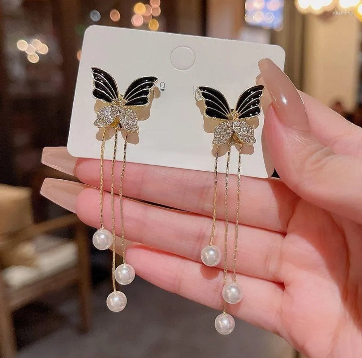 Elegant Long Chain Butterfly Korean Earring