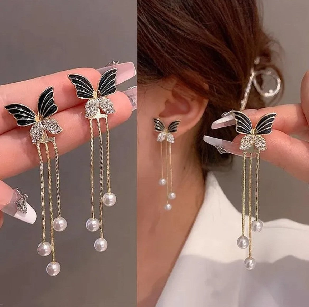 Elegant Long Chain Butterfly Korean Earring