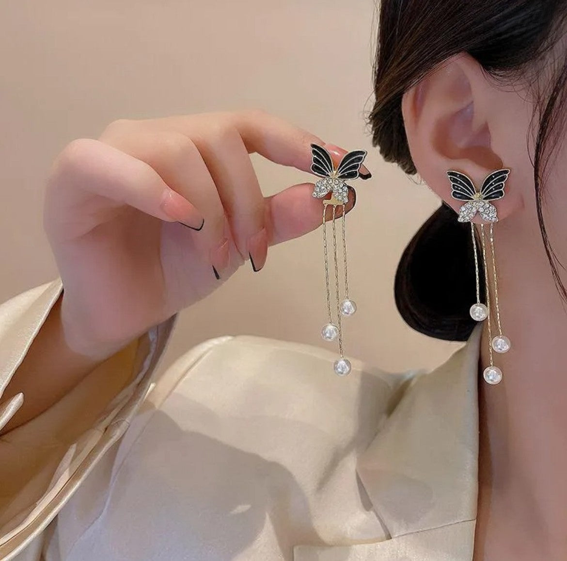 Elegant Long Chain Butterfly Korean Earring