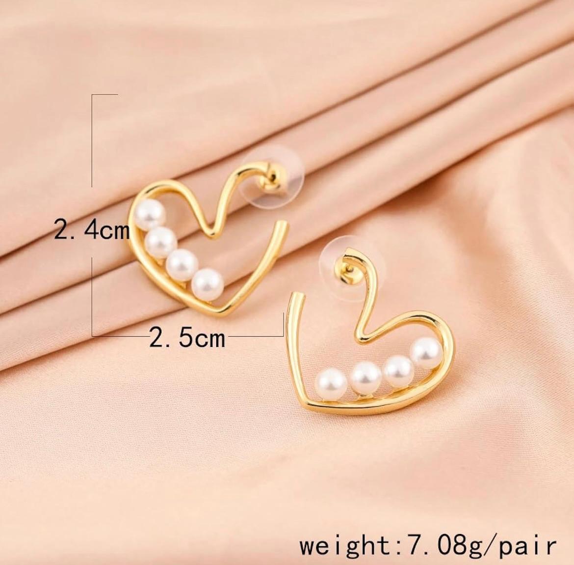 Heart with Pearl Tangle Earring