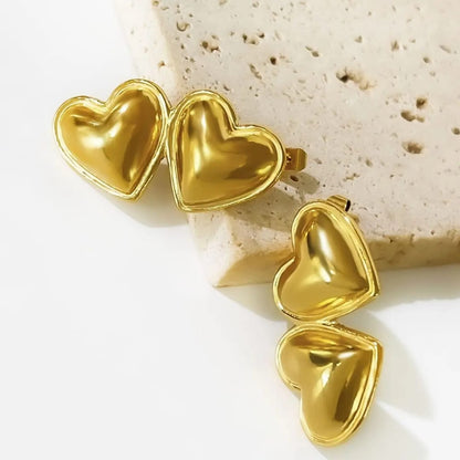 Classic Double Heart Earrings - 18K Gold Plated