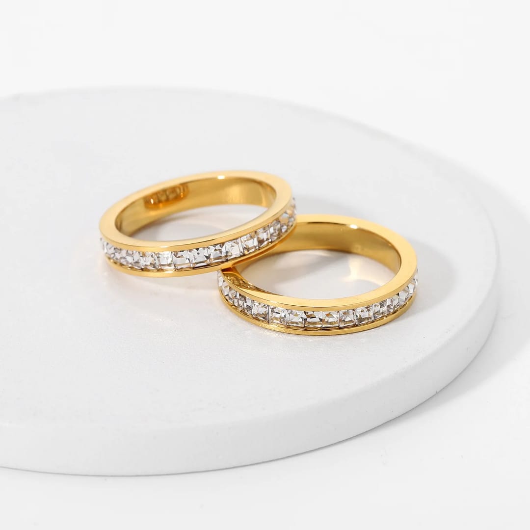 Minimal American Diamond Ring - 18K Gold Plated