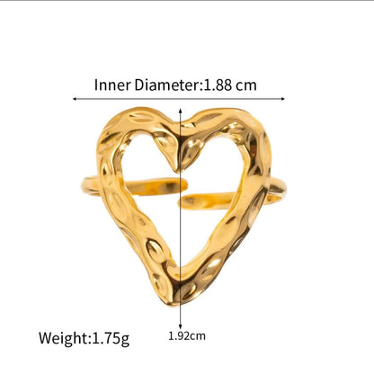 Irregular Heart Shape Ring 18K Gold Plated - Adjustable