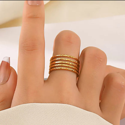 Multi Layer Ring 18K Gold Plated - Adjustable