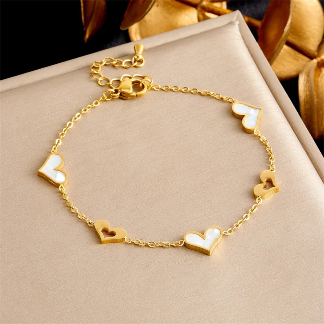 Heart Droplet Bell Anti-Tarnish Bracelet