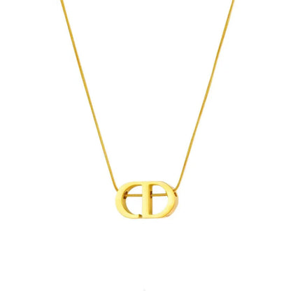 Chunky CD Dupe Pendent Necklace - 18K Gold Plated