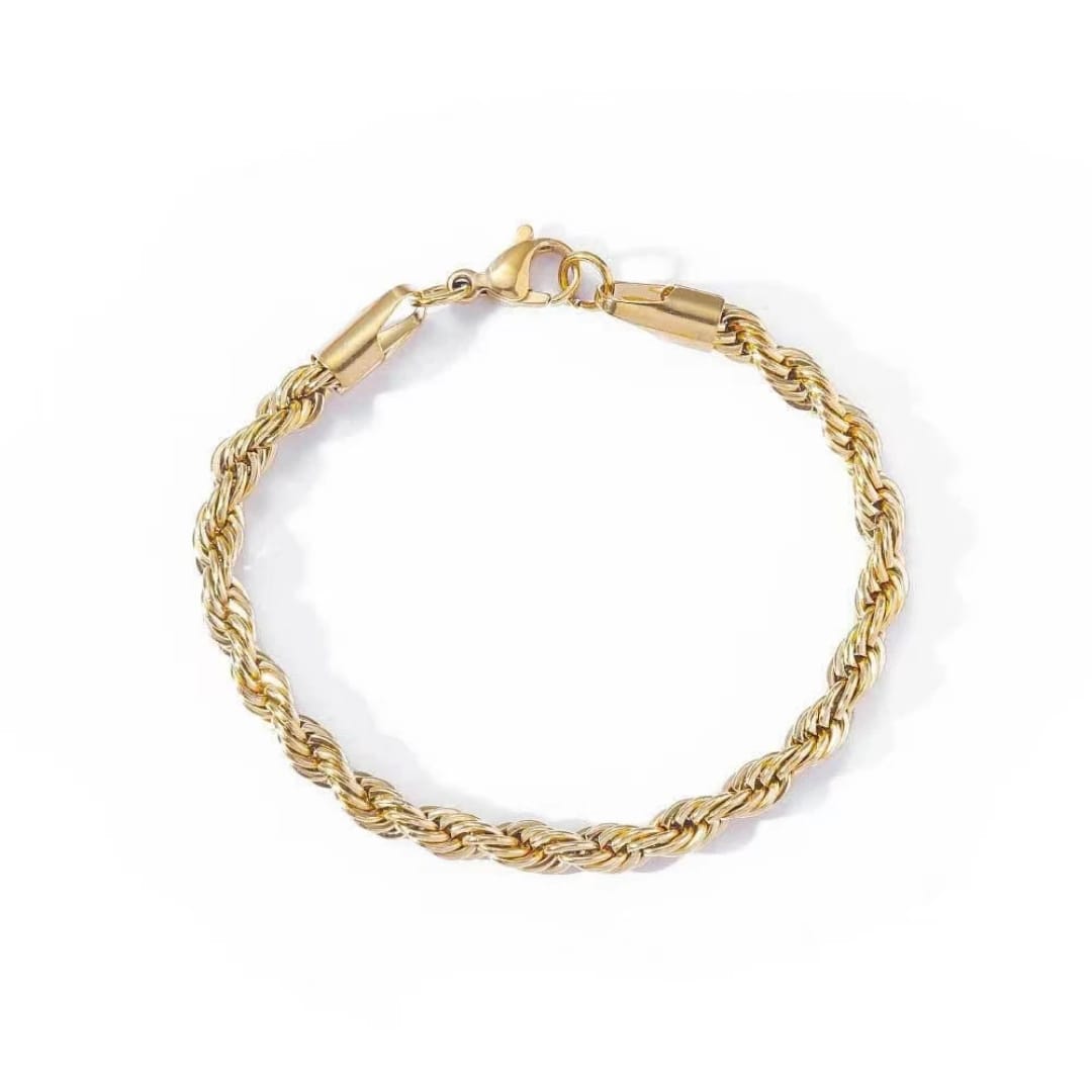 Twisted Gold Bracelet - Stainless Steel