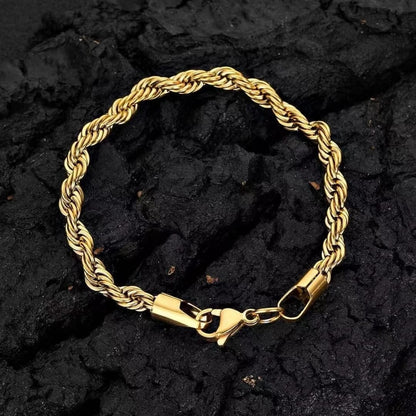 Twisted Gold Bracelet - Stainless Steel