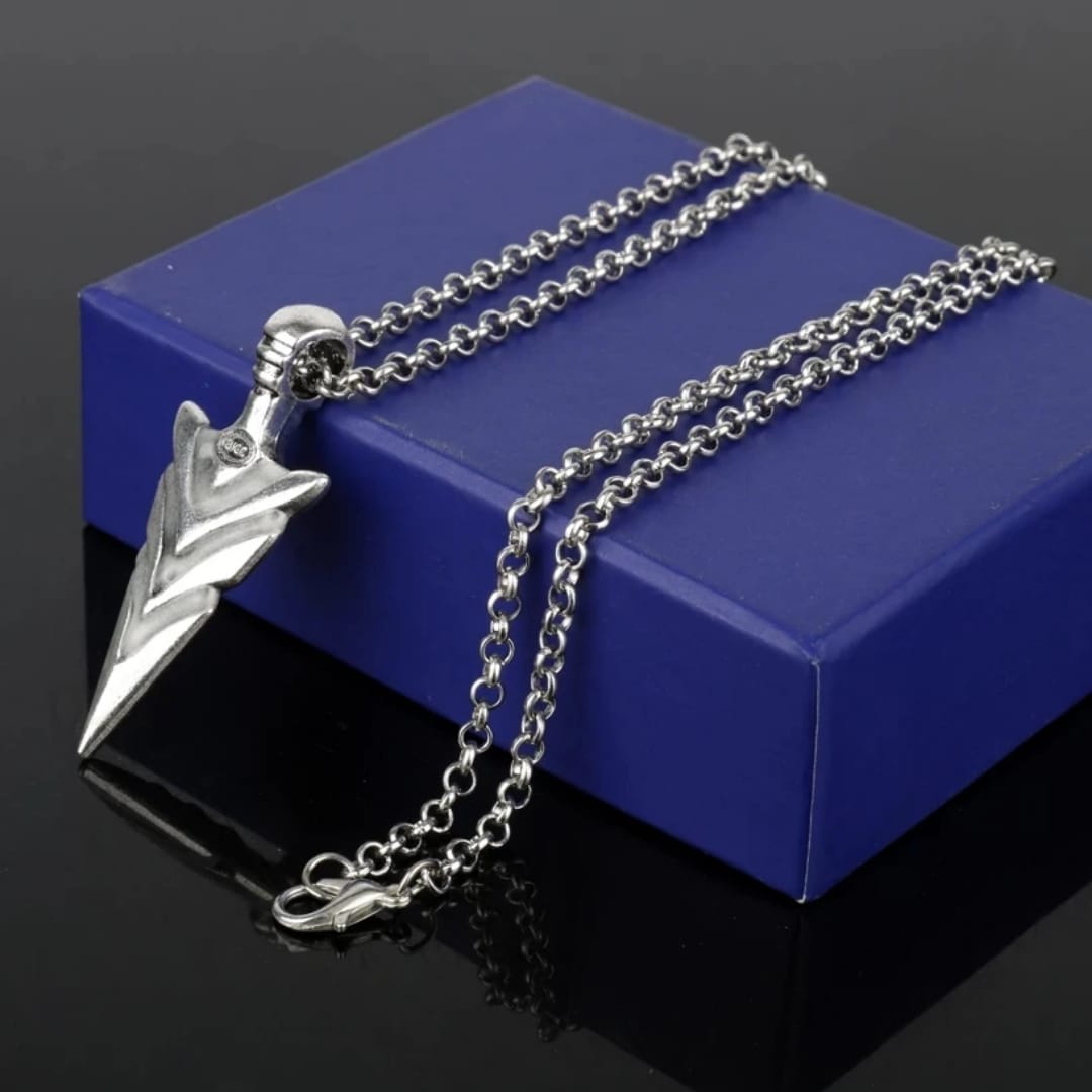 Silver Arrow Locket Pendent Chain - Stainless Steel