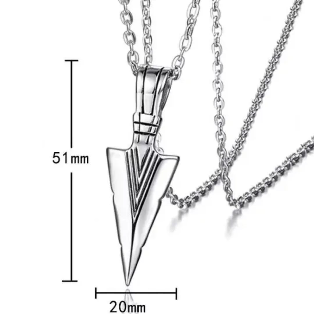 Silver Arrow Locket Pendent Chain - Stainless Steel