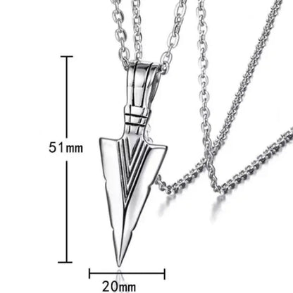 Silver Arrow Locket Pendent Chain - Stainless Steel