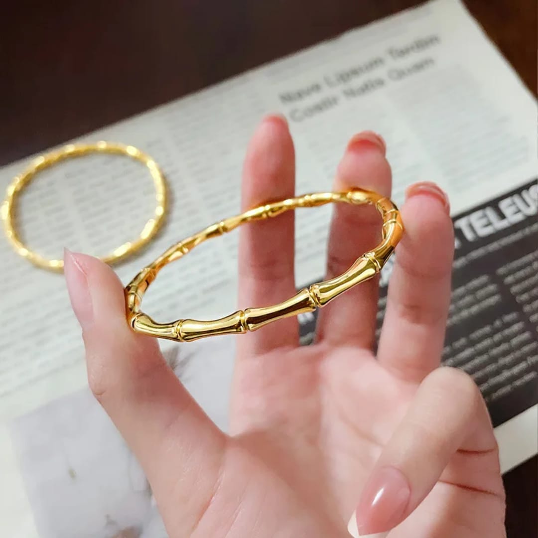 Bamboo Bracelet  - 18K Gold Plated