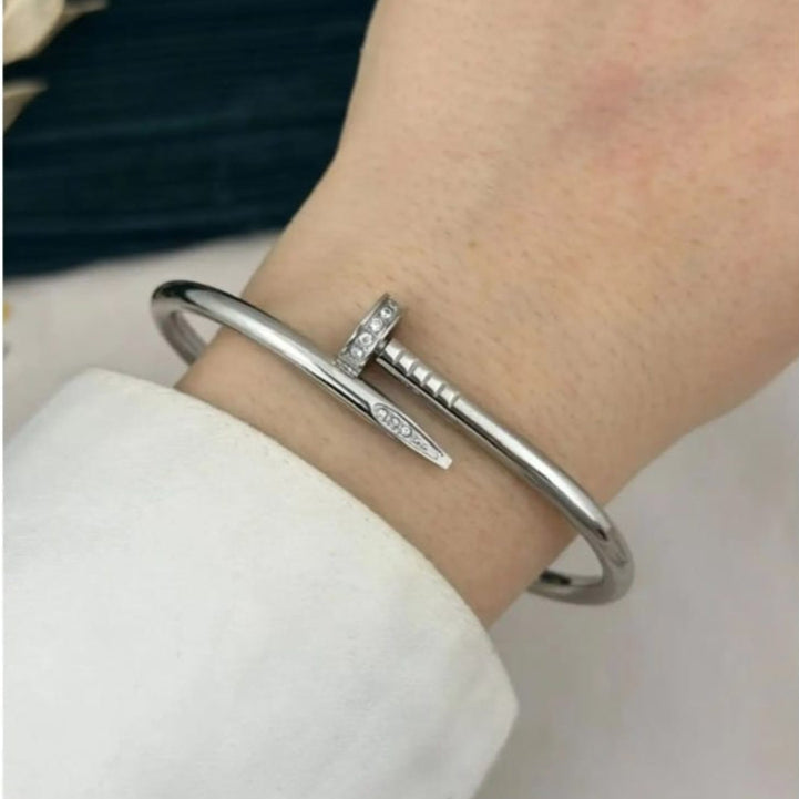 Minimal Nail Bracelet - Stainless Steel