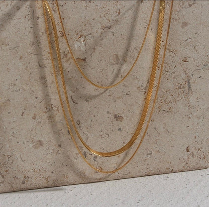 Trendy Triple Layer Chain Necklace