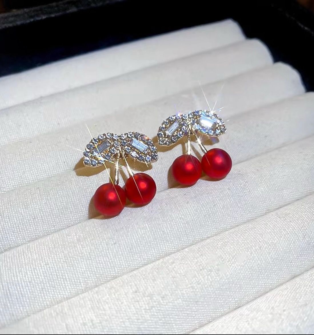 Classic Cherry Korean Earrings