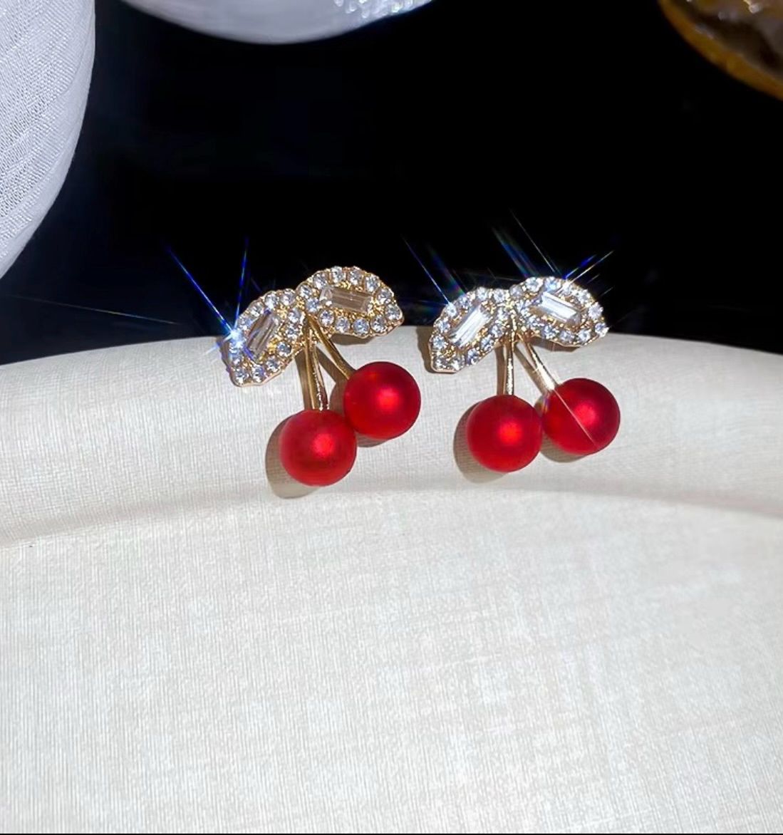 Classic Cherry Korean Earrings