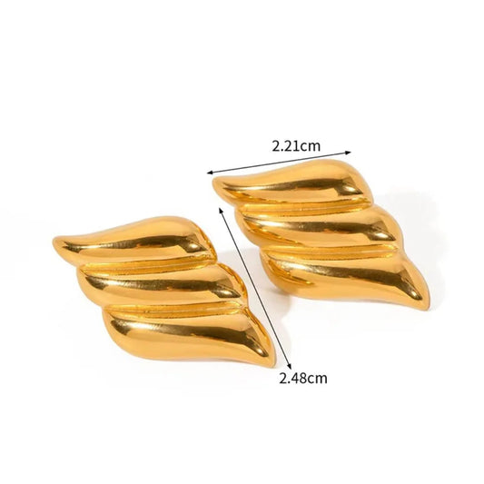 Angel Wings Stud Earrings -18K Gold Plated