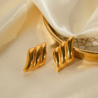 Angel Wings Stud Earrings -18K Gold Plated