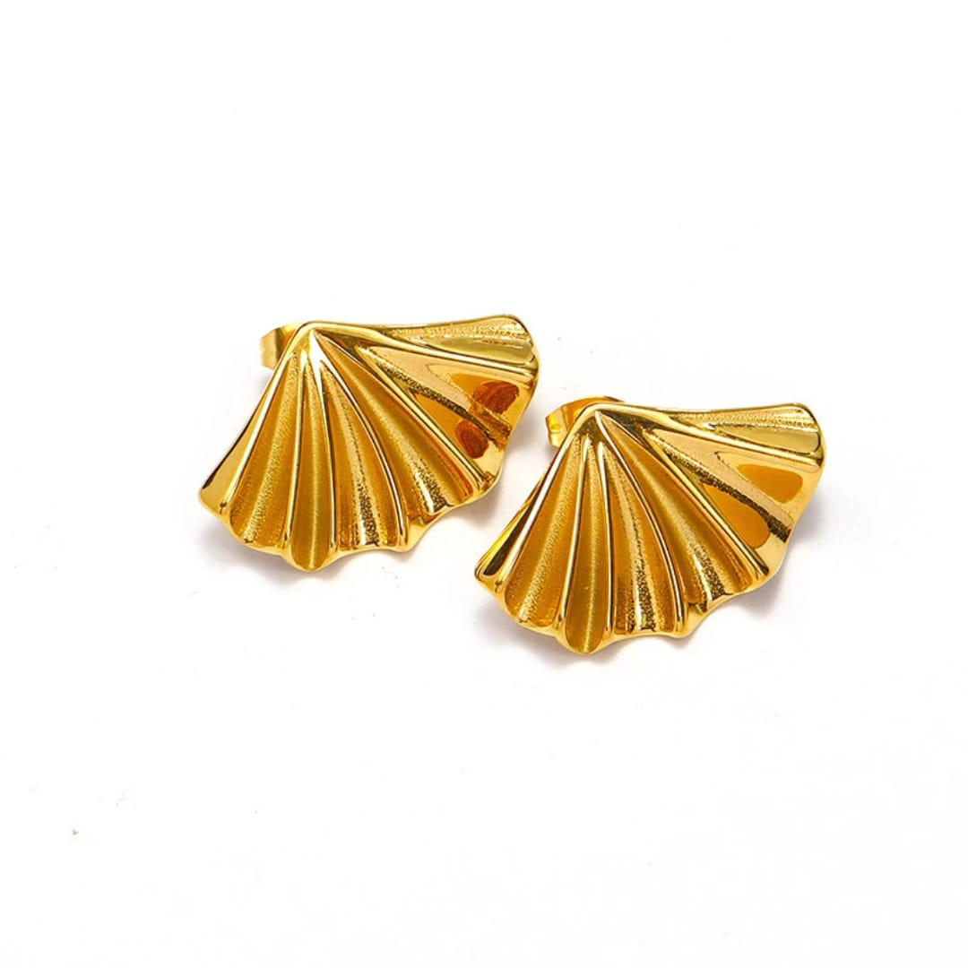 Elegant Wing Stud Earrings - 22K Gold Plated