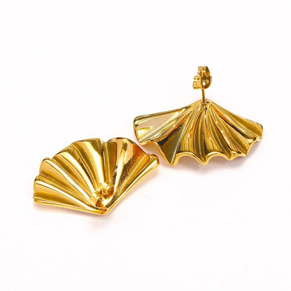 Elegant Wing Stud Earrings - 22K Gold Plated