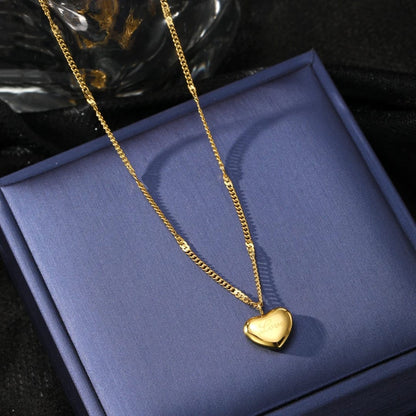 Cute Heart Shape Love Pendant Necklaces 18k Gold Plated