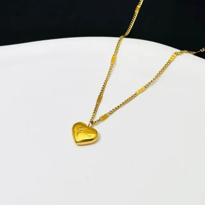 Cute Heart Shape Love Pendant Necklaces 18k Gold Plated